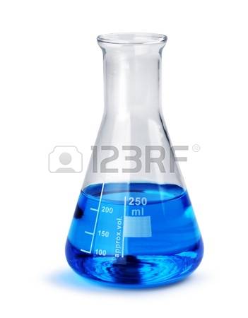 19060540 laboratoire r cipient en verre d essai avec l chantillon de test de liquide bleu